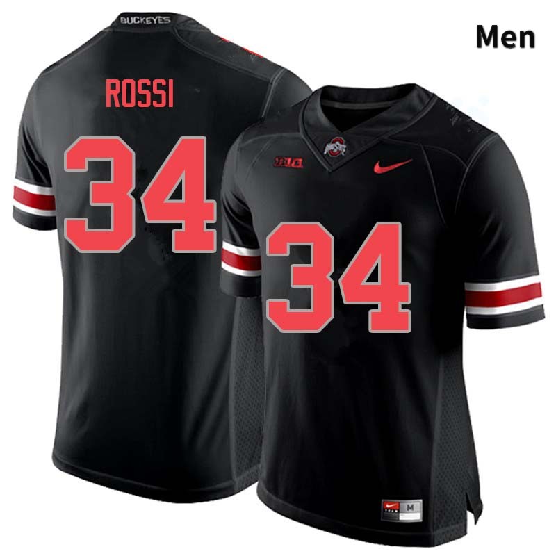 Ohio State Buckeyes Mitch Rossi Men's #34 Blackout Authentic Stitched College Football Jersey